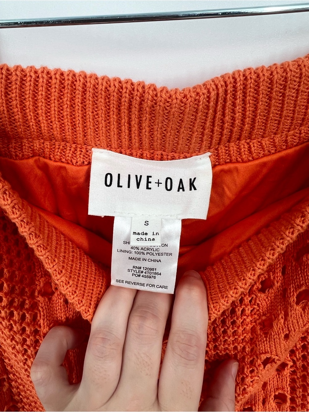 Olive & Oak Orange Crochet 2PC Halter & Maxi Skirt Set Size S NWT - Picture 12 of 13
